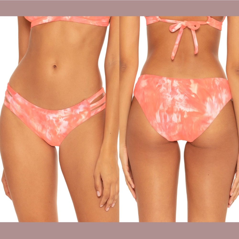 NWT‎ Becca [ XS ] Crystal Scoop Bikini Bottoms in Sherbet